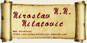 Miroslav Milatović vizit kartica